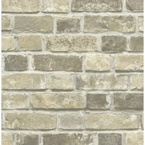 NextWall Distressed Faux Brick Peel and Stick Wallpaper (Neutral)
