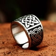 thumbnail image 3 of Retro Nordic Viking Celtic Knot Titanium Steel Ring For Men Polished Finish US Ring Sizes 7 8 9 10 11 12 13 Crafted, 3 of 5