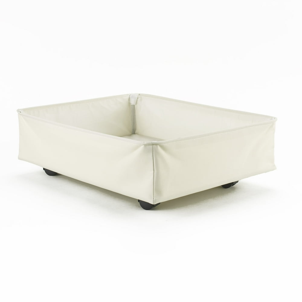 Underbed Rolling Storage Bin for Linens, Blankets, Sweaters Natural
