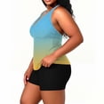 thumbnail image 7 of Sokhug Womens Plus Size Tankini Set Solid Color Halter Neck Two Piece Swimsuit Adjustable Straps Top with Built in Bra Padded Bathing Suit for Beach, 7 of 7