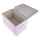 thumbnail image 5 of Caja de almacenamiento plegable no tejida, cesta organizadora con tapa, color rosa para el hogar, 5 of 8