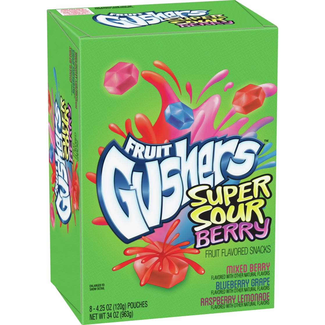 Gushers Super Sour Berry Fruit Flavored Snacks 8 Count