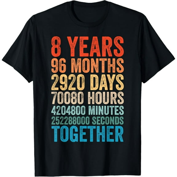 8 Year Anniversary Him Her Couple 8th Wedding T-Shirt