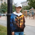 thumbnail image 2 of Uorisanigo Fire Wolf Hoodie Sweatshirt for Boys and Girls Casual Full Zip Hoodies Long Sleeve Hooded Lightweight Jacket with Pockets Athletic Tops Outerwear, 2 of 8