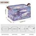thumbnail image 3 of Waterproof Foldable Storage Basket Medium, Metal Frame & Hollow Board Support, for Clothes and Toy Organization Cute Purple Snowman, 3 of 8