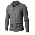 thumbnail image 3 of Men's Long-sleeved Half-turtleneck Zip-up Sweater, 3 of 10
