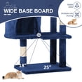 thumbnail image 4 of CL.HPAHKL Modern Small Kittens Condo, 37 In Short Sturdy Cat Tower Scratching Post with Soft Plush Perch Multi-Level Cat Tree House with Funny Toys Pet Play House for Indoor Cats, Navy Blue, 4 of 9