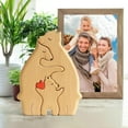 thumbnail image 4 of Wooden Bears Family Art Puzzle, Wooden Family Blocks Hand Carved Couple Animal Figurine, Wooden Sculpture, Christmas, Birthday Gifts for Mom, Dad (A), 4 of 5