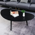thumbnail image 4 of Oval Coffee Table for Small Space , Simple Modern Center Table with OAK Wood LegsH, 4 of 16