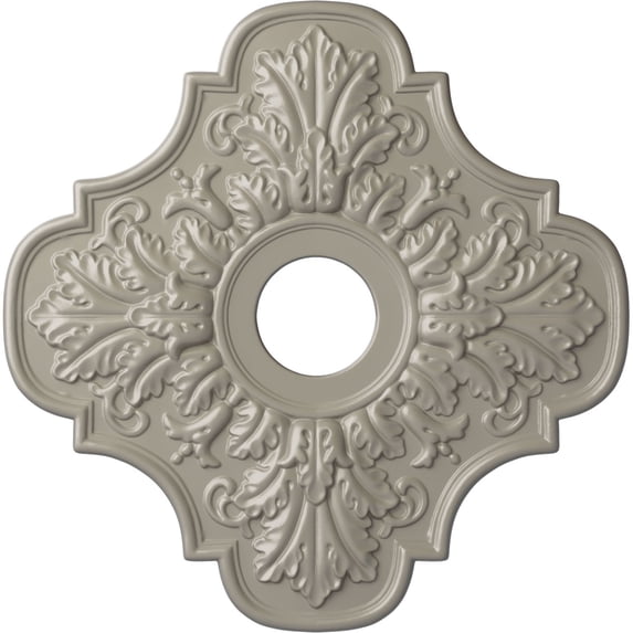 Ekena Millwork 17 3/4"OD x 3 1/8"ID x 1"P Peralta Ceiling Medallion (Fits Canopies up to 4 5/8"), Hand-Painted Pearl White