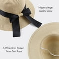 thumbnail image 3 of Holzlrgus Women,Little Girls Straw Sun Hat Summer Beach Cap Foldable Visor Floppy Hats Wide Brim with Bowknot, 3 of 7