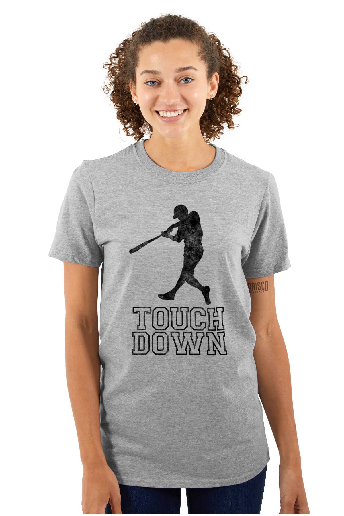 Funny Touch Down Baseball Swing Joke Men's Graphic T Shirt Tees Brisco Brands X