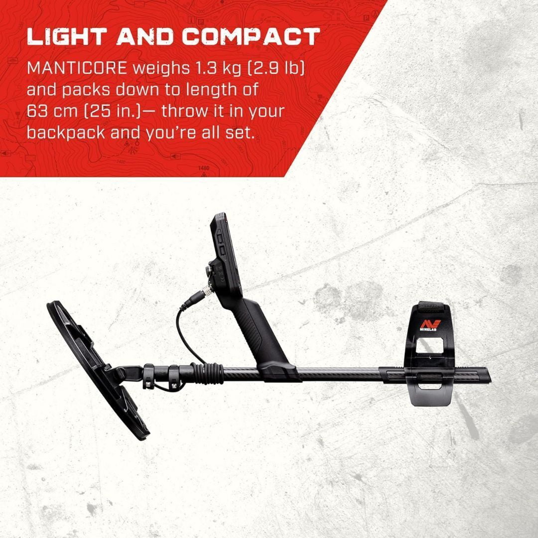 Open Box Minelab Manticore Black LCD Display Battery Powered Metal Detector with Multi-IQ+ and 2D ID Map