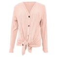 thumbnail image 6 of Women's Open Front Knit Cardigan - Long Sleeve Button Sweater, Lightweight Loose Cover-Up for Fall & Winter | Yubnlvae (Pink | XXL), 6 of 6