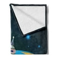 thumbnail image 2 of Cartoon Soft Flannel Fleece Throw Blanket, Spacecraft Planets Outer Space Theme Rocket Stars Galaxy Cosmic Illustration, Cozy Plush for Indoor and Outdoor Use, 60" x 80", Multicolor, by Ambesonne, 2 of 5
