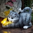 thumbnail image 6 of Cat and Butterfly Solar Garden Statue, Cute Figurine with Cat Holding Butterfly, Outdoor Lawn Art for Mom Grandma, Housewarming Gift, 6 of 7