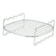 thumbnail image 3 of Brochetas de Barbacoa de Acero inoxidable de Doble Capa Bandeja para Hornear Freidora Al Aire Libre BBQ Roaster Rotisserie Sobre 304 Silver de Acero inoxidable 1 Paquete, 3 of 7