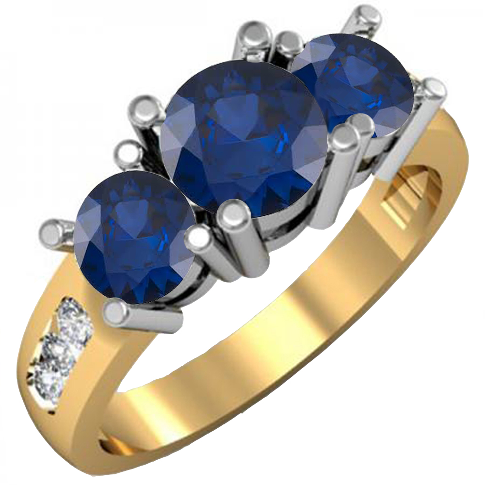 White Gold Dazzlingrock Collection 18K Blue Sapphire and White Diamond Engagement Ring Set