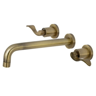 Kingston Brass KS8023DFL Nu Wave 2-Handle Wall Mount Roman Tub Faucet, Polished Brass