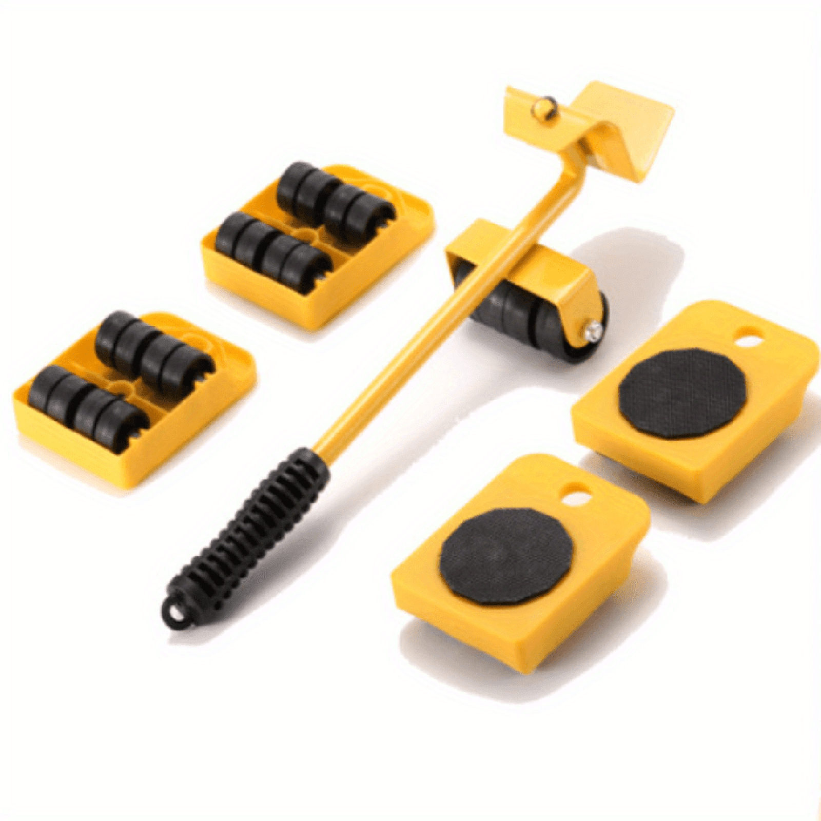 Furniture Moving Tool Set - Heavy Duty Mover with 4 Wheels, 1 Crowbar for Home, Office, Warehouse Moving