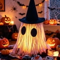 thumbnail image 3 of Clearance! Halloween Light Up Ghost Decor, Glowing Yarn Ghost Table Ornament with Witch Hat, Cute Spooky Photo Prop Gift for Home Party Shelf Decor, 3 of 5