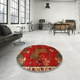 thumbnail image 3 of Ahgly Company Indoor Square Traditional Red Animal Area Rugs, 3' Square, 3 of 6