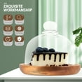 Wood Cake Tray With Glass Lid Clear Glass Dome Round Cover Cake Display