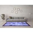 thumbnail image 3 of Ahgly Company Indoor Square Checkered Blue Modern Area Rugs, 4' Square, 3 of 4