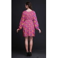thumbnail image 4 of Bimba Chemise Midi Droite à Boutons à Rayures Florales Rose Primula pour Femme, Été, Tunique Décontractée - Grand, 4 of 7
