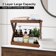 thumbnail image 4 of Linqz Wood Countertop Shelf Organizer, 2 Tier Wooden Shelf for Coffee Bar Accessories, Kitchen Spice Rack Organizer, Condiment Storage Caddy for Home, Office, Bathroom counter, 4 of 7