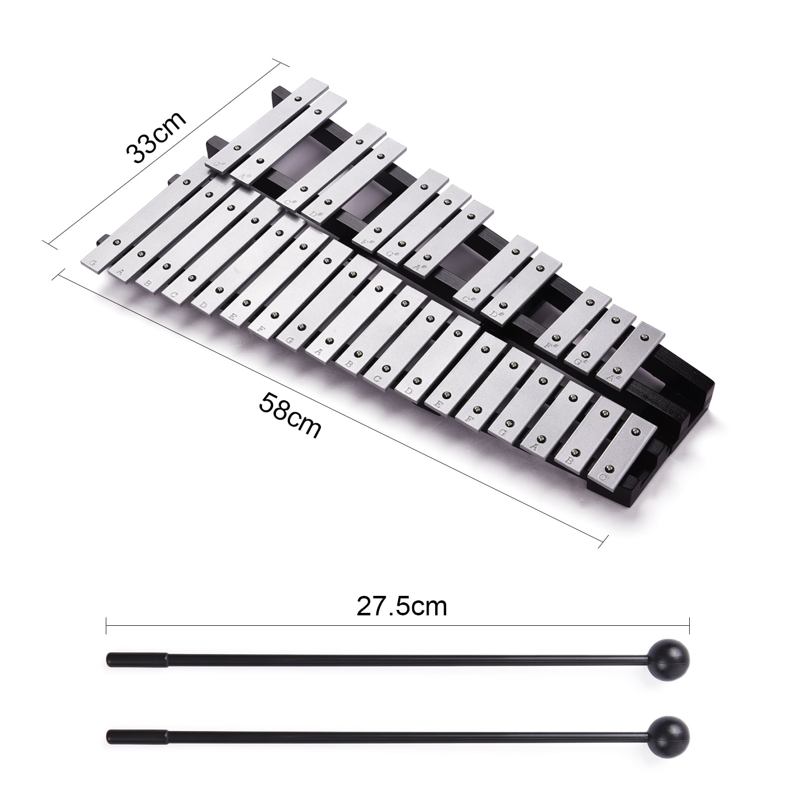 30 Note Xylophone Piano Foldable Glockenspiel Vibraphone With