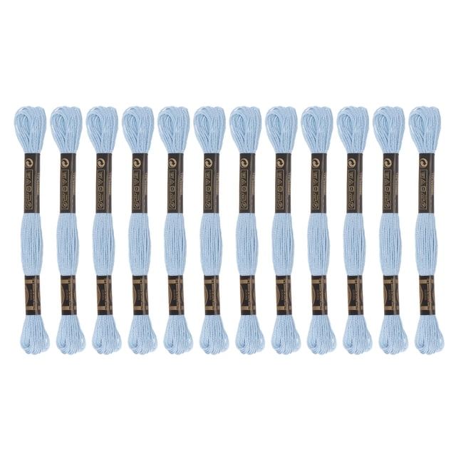 Unique Bargains Fil à Broder Bleu Pâle, 8 m, 12 Écheveaux