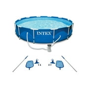 Intex Piscine à ossature métallique avec pompe de filtration et kit de nettoyage de piscine (lot de 2)
