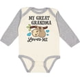 thumbnail image 3 of Inktastic My Great Grandma Loves Me with Sloth and Hearts Boys or Girls Long Sleeve Baby Bodysuit, 3 of 5
