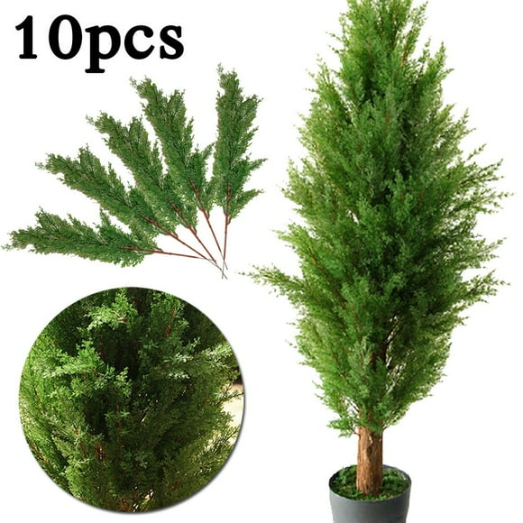 Leke 10Pcs Artificial Pine Cypress Leaves Branch Simulation Home Micro Landscape Decor