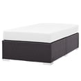 thumbnail image 2 of Modway Convene Rectangle Fabric Rattan Patio Ottoman in Espresso/White, 2 of 4