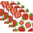 thumbnail image 4 of Coolnut Soft Reusable Satin Table Decorative Napkins, 20x20InX4 PCSSummer Strawberry, Family Dinner Wedding Banquet, Cocktail Party, Kitchen, Birthday Party Washcloth Gift, 4 of 7