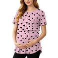 thumbnail image 2 of BRGZLK Pregnancy Nursing Tops for Women Trendy Floral Print Round Neck Short Sleeve Breastfeeding Shirts 2026 Summer Comfortable Maternity Clothes Pink XXL, 2 of 8