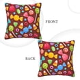 thumbnail image 3 of Square Throw Pillow Covers with Core, Multiple Candy Cartoon Prints Pillows for Sofa Beds, 16"x16", 3 of 9