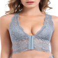 thumbnail image 1 of Women‘s Lace Deep V Bra Racerback Breathable Front-Close Padded Sports Bralette Push Up Bra M-2Xl, 1 of 14