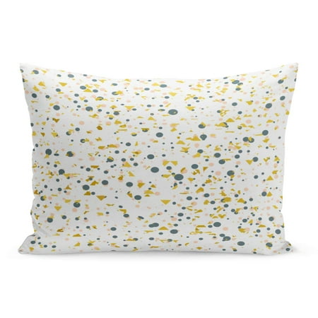 ECCOT Black Ink Abstract Spray Gold Pink Rose Grey Spots Pillowcase Pillow Cover Cushion Case 20x30 (Best Rose Black Spot Spray)