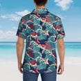 thumbnail image 4 of Fuzoiu Fish In The Wave Print Hawaiian Shirt for Men, Summer Beach Casual Short Sleeve Button Down Shirts, Men’s Beach Summer Shirts with Pocket,Medium, 4 of 7