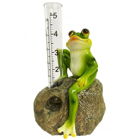 Frog Figurine Rain Gauge