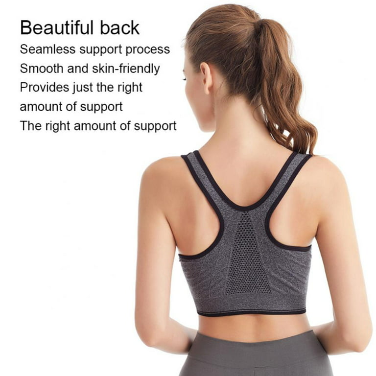 Xmarks Sport Bra Zipper Front High Impact Sports Bras for Women Large Bust  - Outdoor Seamless Solid Sleep Fitness Quick Drying Workout Running Shock