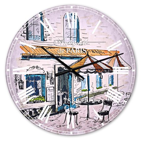 Designart 'Street Café' French Country wall clock