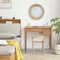 thumbnail image 3 of Homy Casa Vanity Stool for Bedroom Makeup Desk, Small Upholstered Dressing Chair, Natural, 3 of 8