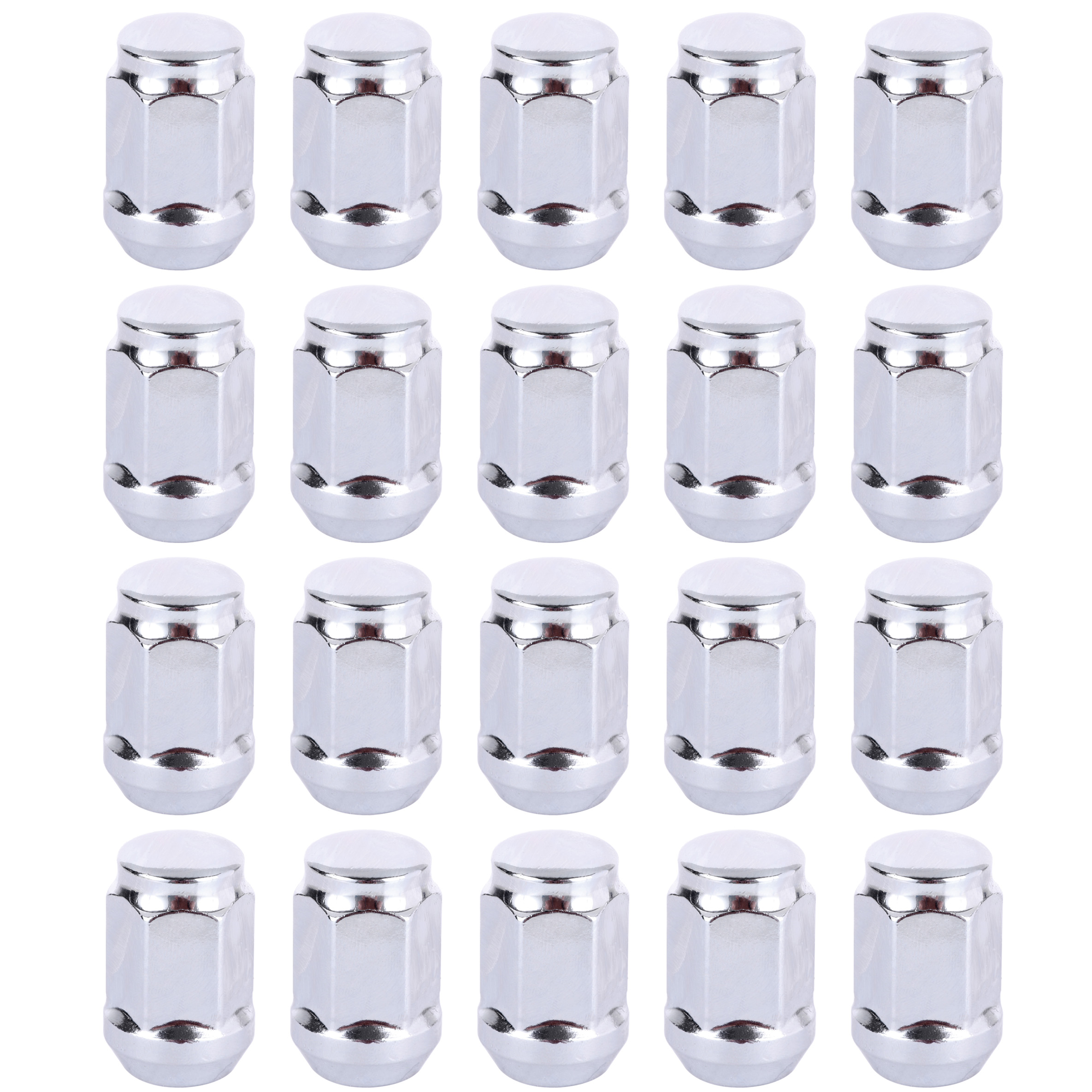cciyu Set of 20 Silver Spline Chrome Wheel lug Nuts 12x1.5 for Ford for Lincoln for Mercury 1989-2015