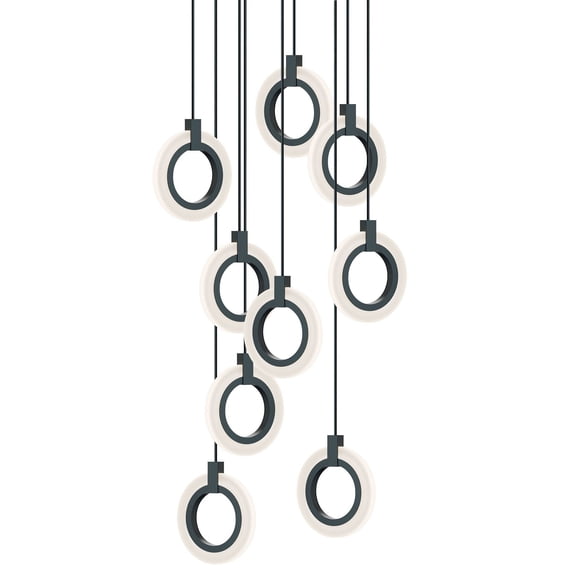 HLOP08LAJUDBKRND9 AFX Halo - 18W 9 LED Pendant-9 Inch Tall and 24 Inch Wide-Black Finish