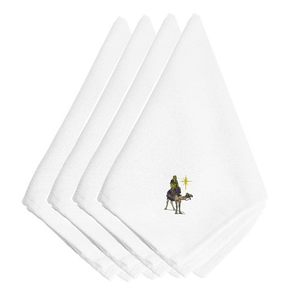 Christmas Nativity Wiseman Embroidered Napkins Set of 4