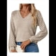 thumbnail image 3 of Camisas de Larga para Mujer, Blusas de Encaje con Cuello en V, Blusas Informales de Negocios, Conjuntos de Moda de Otoño, Ropa Albaricoque S, 3 of 9
